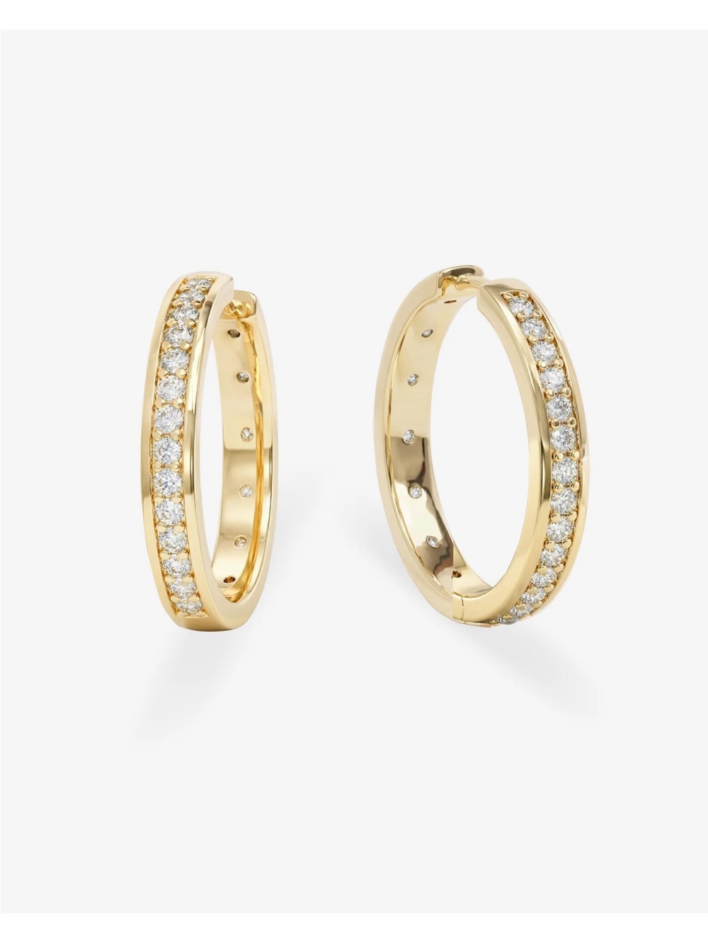 Melinda Maria Gold Hoop Earrings with Clear Stones